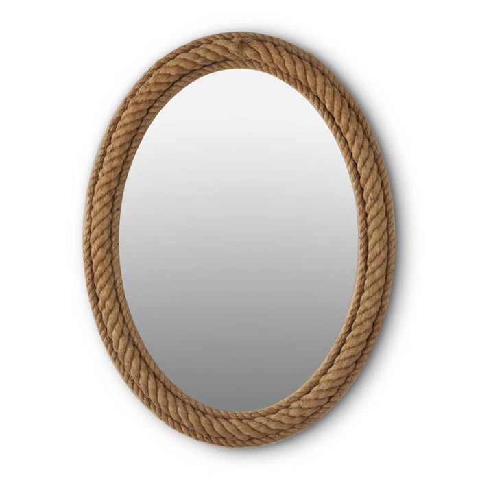 Brown Rope Framed Oval Wall Mirror