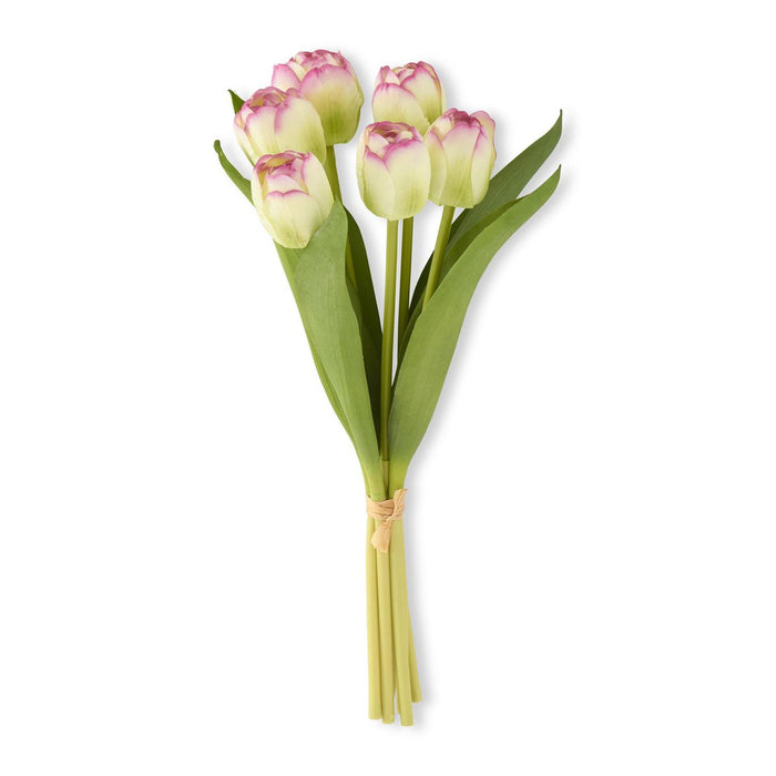 Green with Purple Real Touch Tulip Bundle