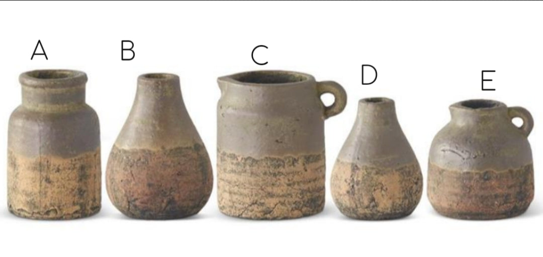 Ceramic Pots With Grey Glaze on Top - 5 Styles