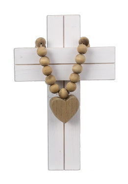 Wood Wall Cross With Bead