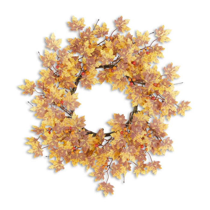 Yellow & Brown Maple Leaves Wreath - 30"