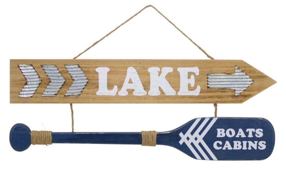 Lake Boats Cabins Arrow Sign