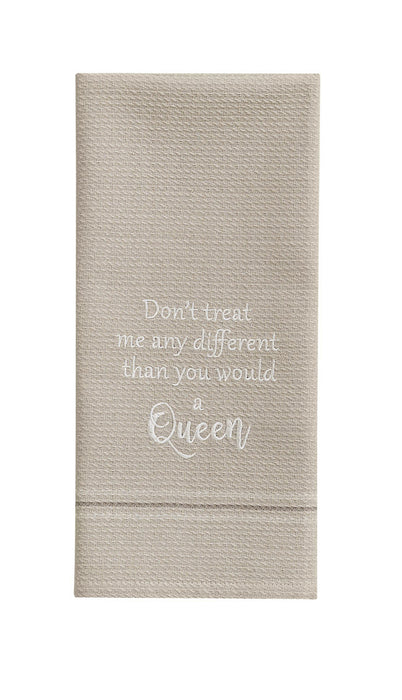 A Queen Embroidered Dishtowel