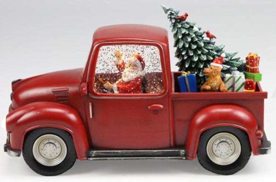 Truck With Santa Snow Globe