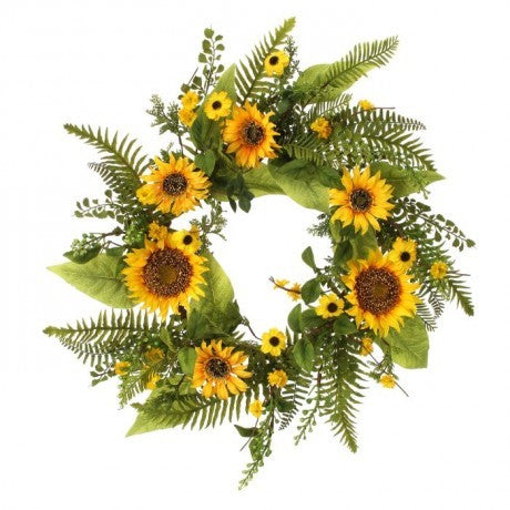 Mixed Sunflower Wreath - 22"