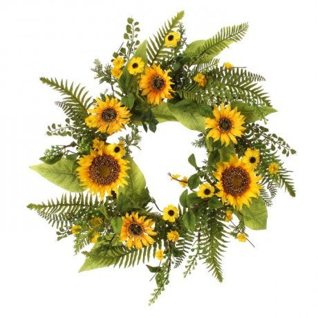 Mixed Sunflower Wreath - 22"