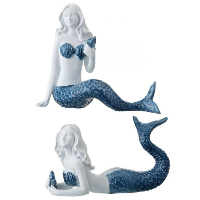 Ceramic Mermaid With Shell - 2 Options