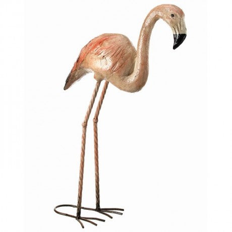 Porcelain Head Up Flamingo Statue