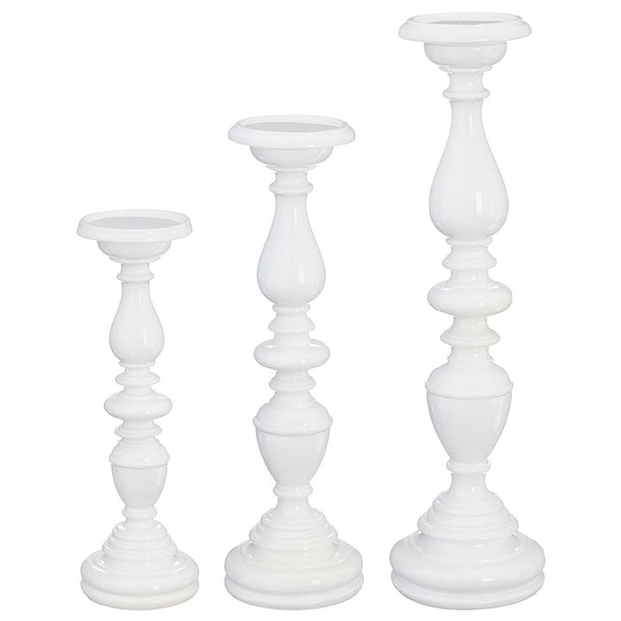White Candle Holders - Set of 3
