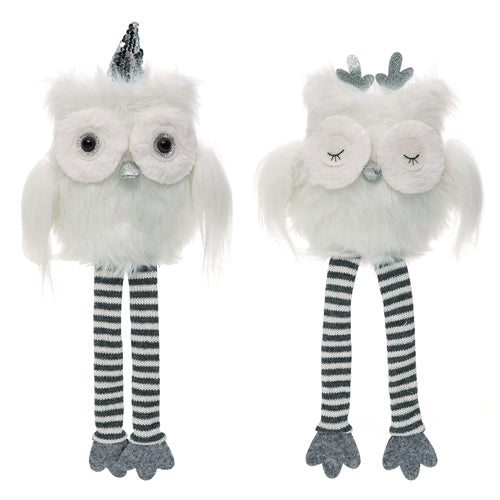 Plush Winter Owl Shelf Sitter - 2 Options