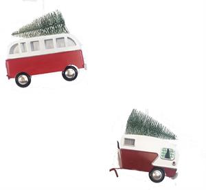 Vintage Bus & Camper With Tree - 2 Options