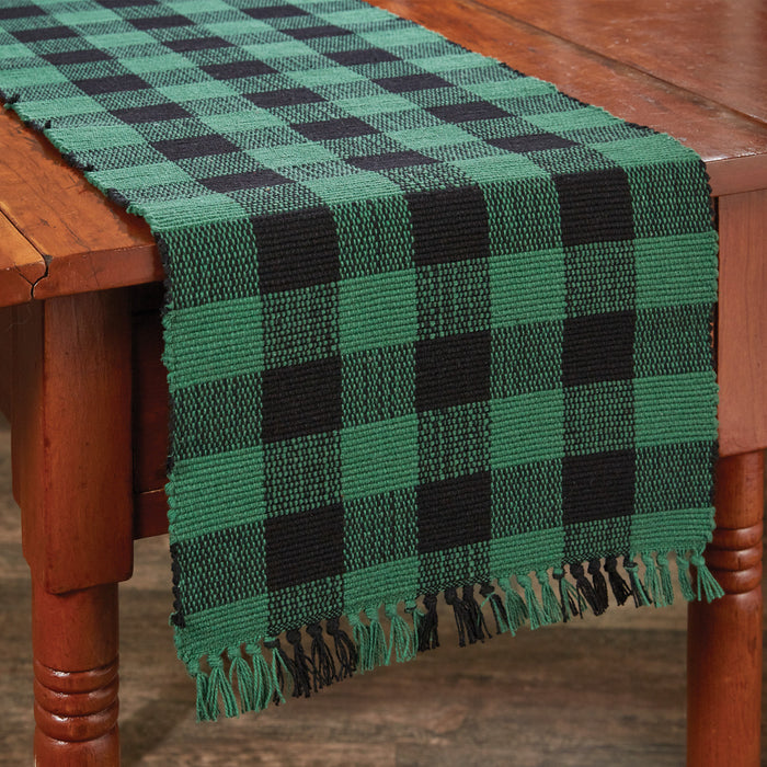 Wicklow Check Table Runner - Forest - 2 Lengths
