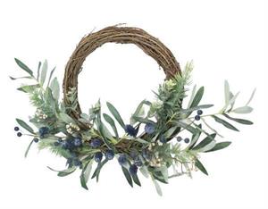 Blade Eucalyptus Half Wreath - 20"