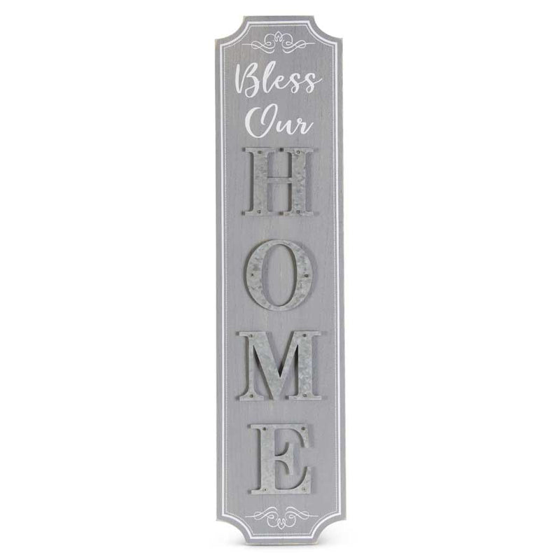 Gray Wood w/Tin HOME Sign