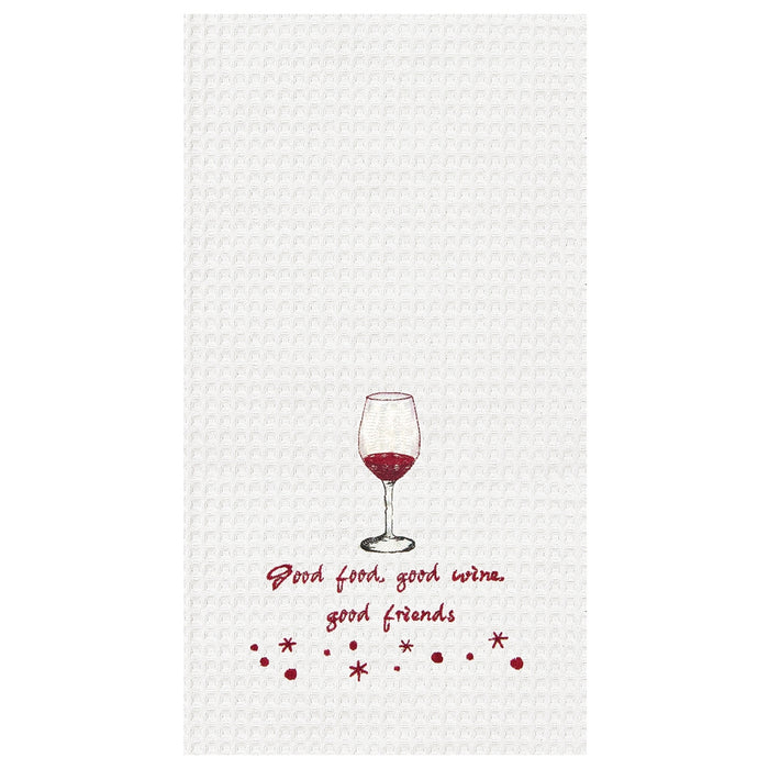 Good Food, Wine, Friends Towel