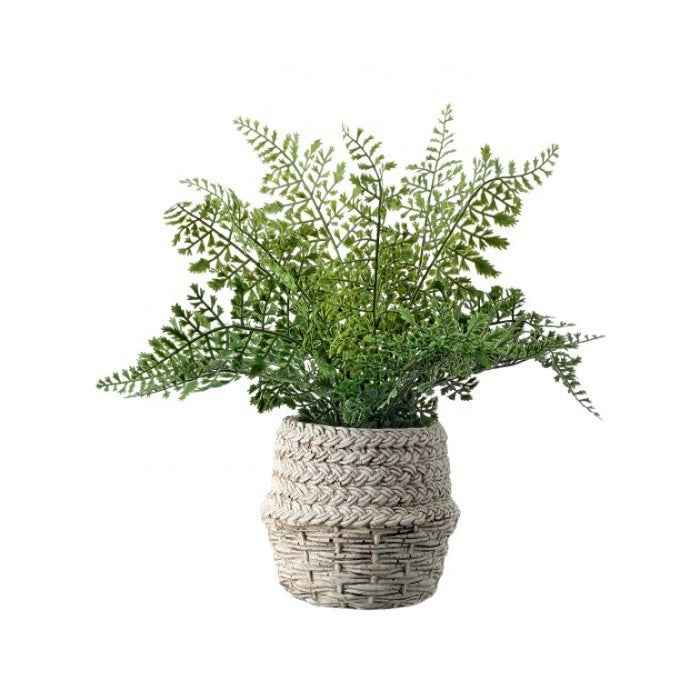 Natural Touch Leather Fern In Pot