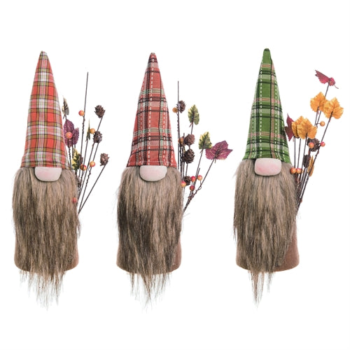 Foam Gnome with Plaid Hat - 3 Options