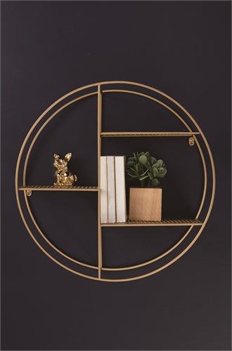 Metal Three Shelf Round Wall Decor