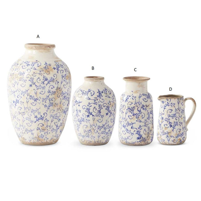 Vintage Blue and White Ceramic Vases - 4 Styles
