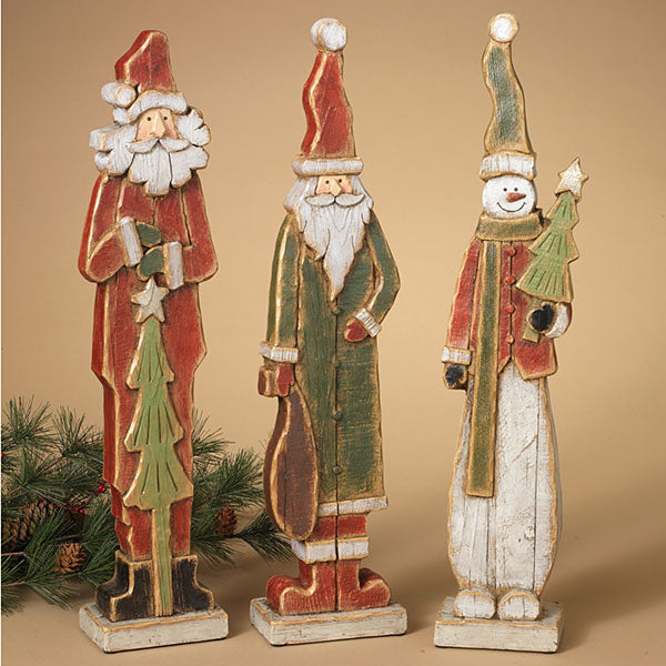 Christmas Characters with Wood Look