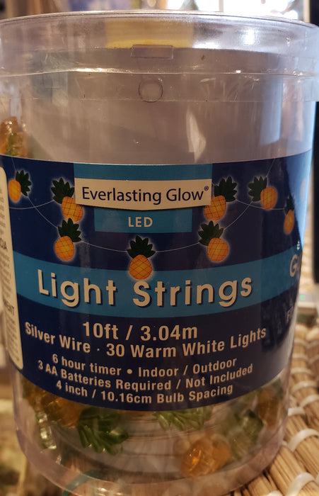 10ft Pineapple LED String Battery Operated - Silver Wire