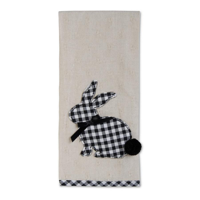 Black & White Gingham Easter Bunny Towel