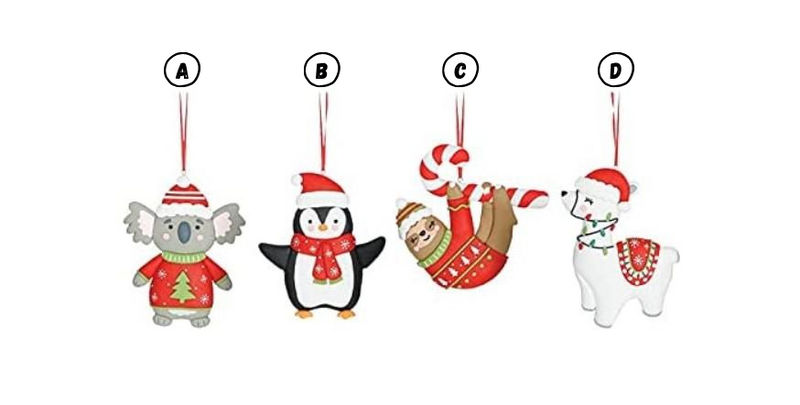 Festive Friends Shaped Ornaments - 4 Styles