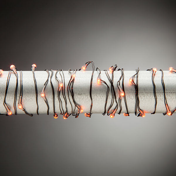 Battery Operated Orange Micro LED Light String With Timer