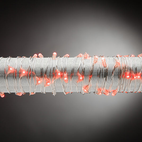 Red Twinkling LED Light String With Timer