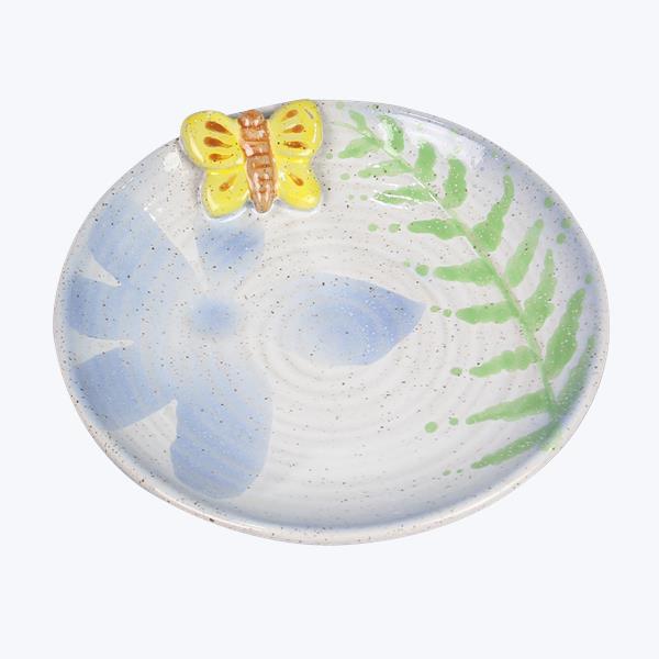 Floral Trinket Dish with Butterfly