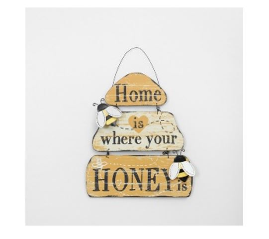 Wood Bee Themed Hanging Sign
