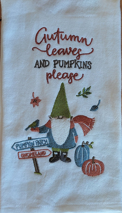 Autumn Leaves and Pumpkin Please Dual Towel