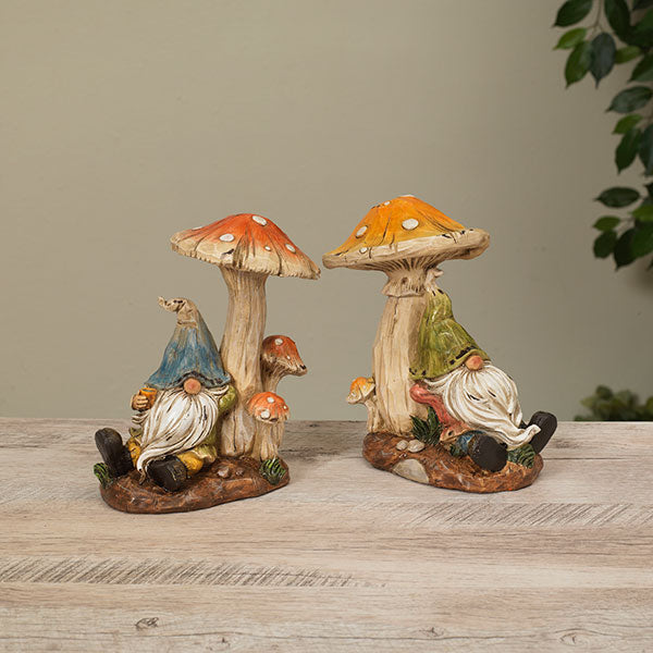 Garden Gnome and Mushrooms