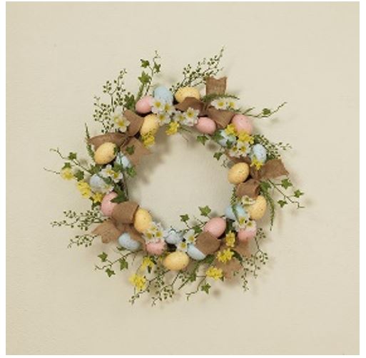 Easter Egg & Wildflower Wreath - 20"