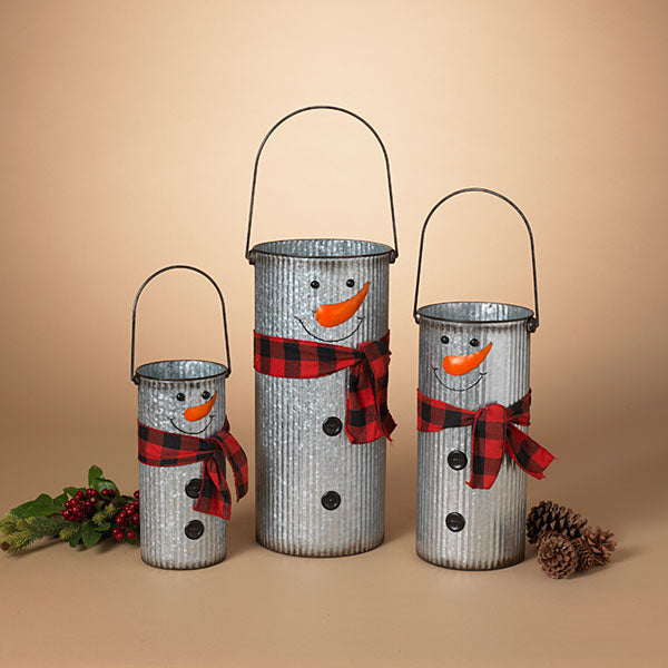 Galvanized Metal Snowman - 3 Sizes