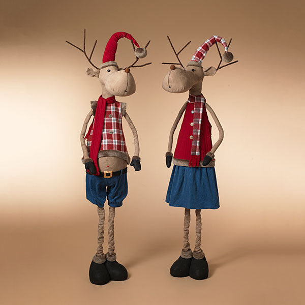 Tall Plush Holiday Telescoping Standing Moose