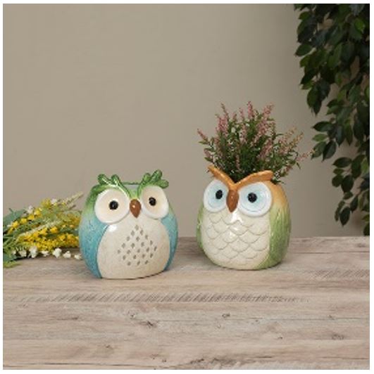 Large Terracotta Owl Planter - 2 Styles