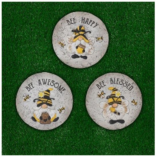 Cement Bee Gnome Stepping Stones - 3 Styles
