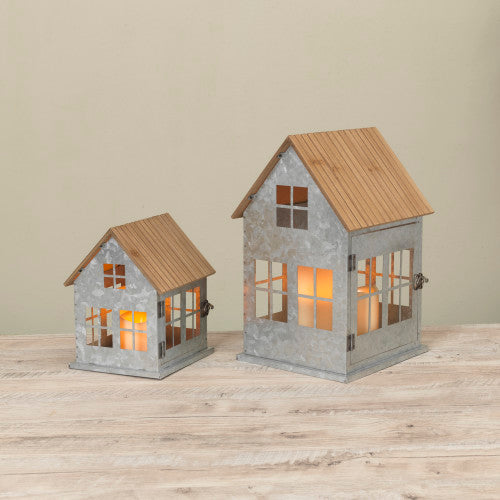 Metal & Wood Lanterns - 2 Sizes