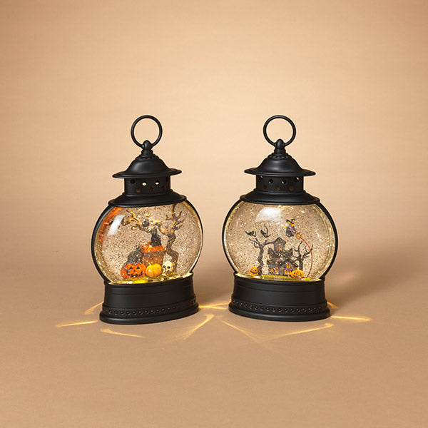 Lighted Halloween Scene Spinning Water Globe Lantern