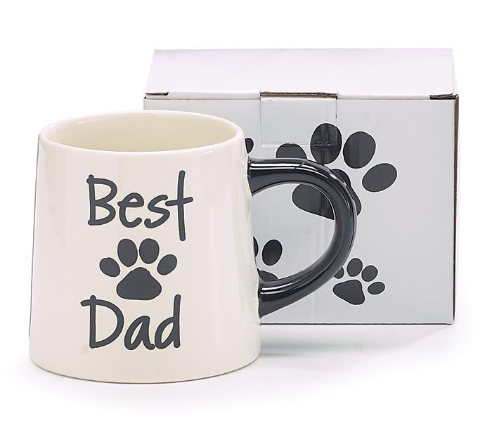 Best Dad Paw Print Mug
