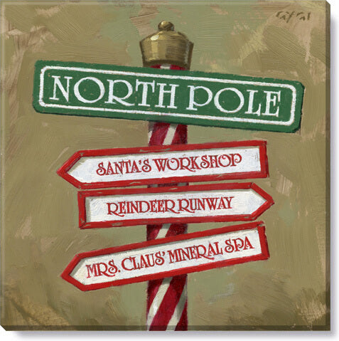 North Pole Sign Giclee Wall Art