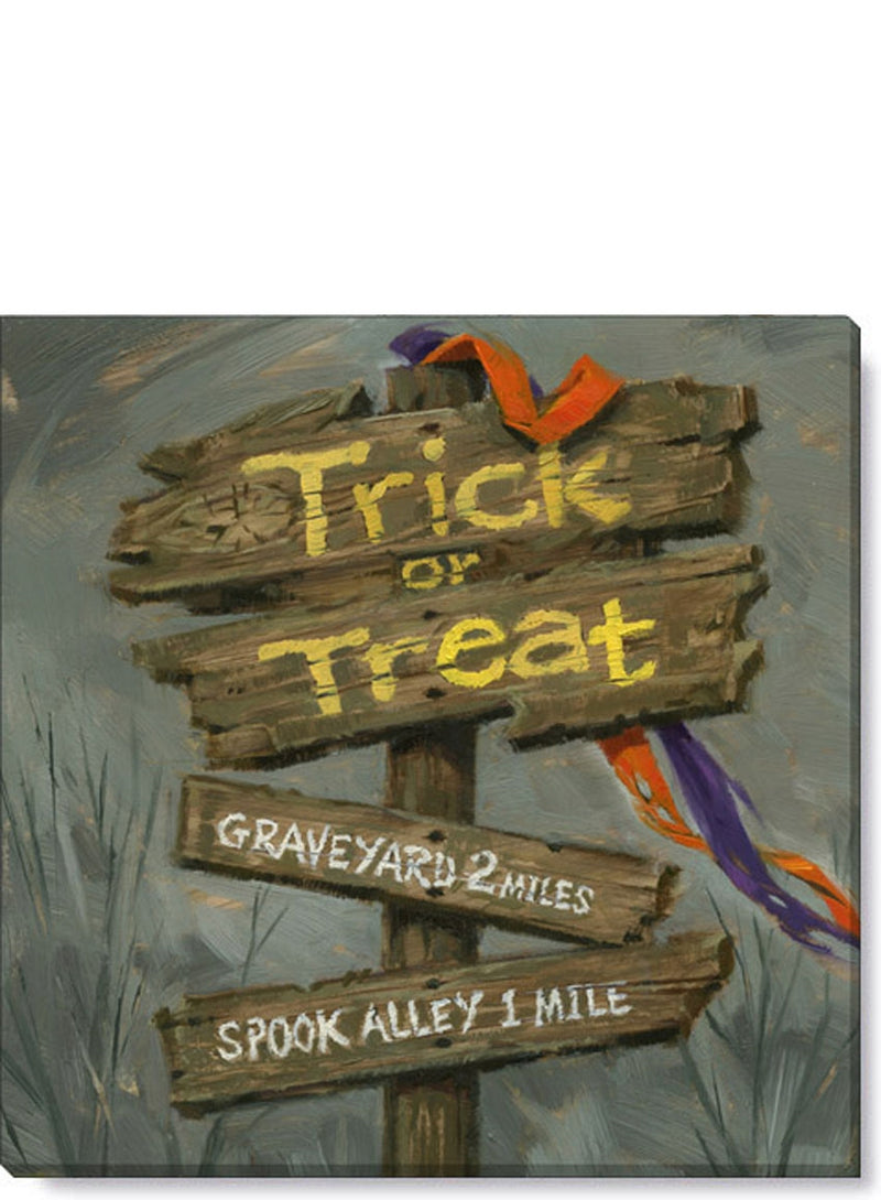 Trick or Treat Sign Giclee Wall