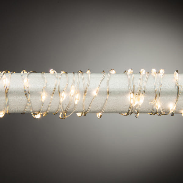 10ft Warm White LED String Electric - Silver Wire