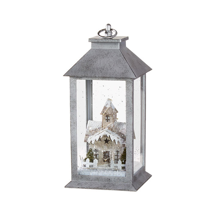 Lighted Lantern with Church