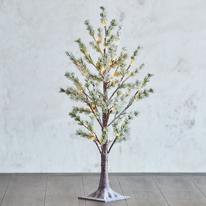 Lighted Snowy Pine Tree - 3'