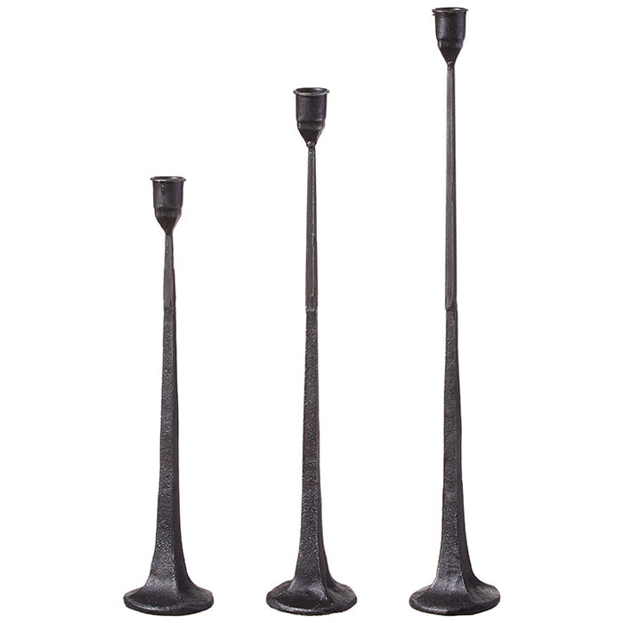 Black Iron Candlesticks - Set of 3