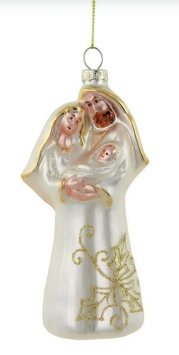 Glass Holy Family Ornament