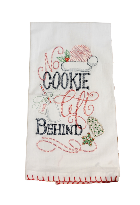 No Cookie Left Behind Embroidered Flour Sack Towel