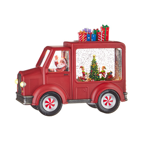 Santa and Elves Lighted Water Truck